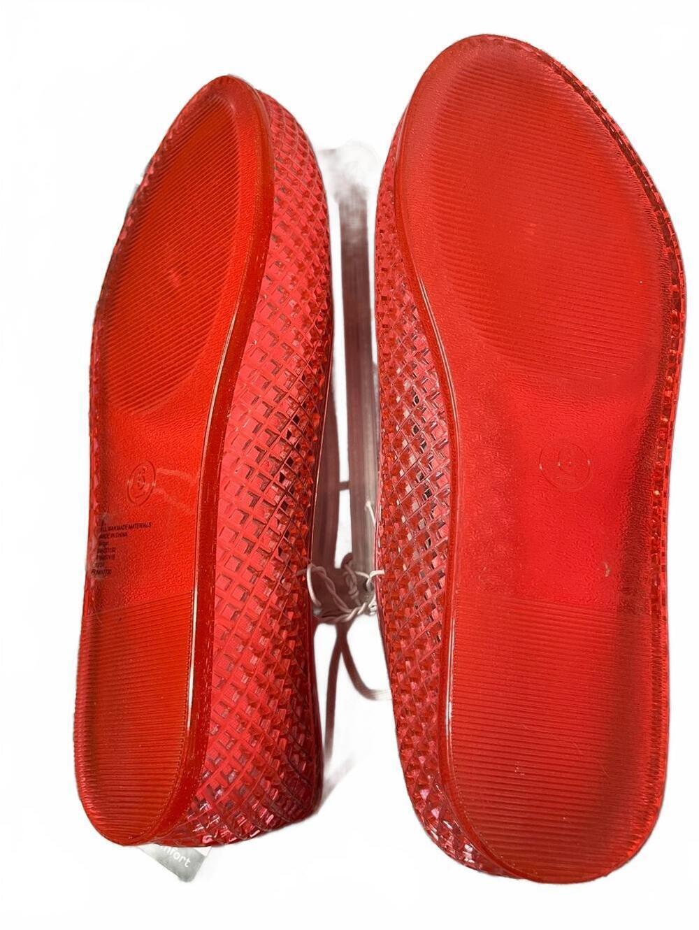 Wild Fable Jelly Flats Womens Size 6 Pink Removable Insert Pointed Toe Glam New - Picture 3 of 6